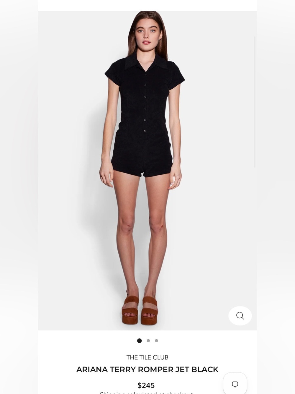 Blue & Cream Black Terry Short-Sleeve Button-Front Polo Romper